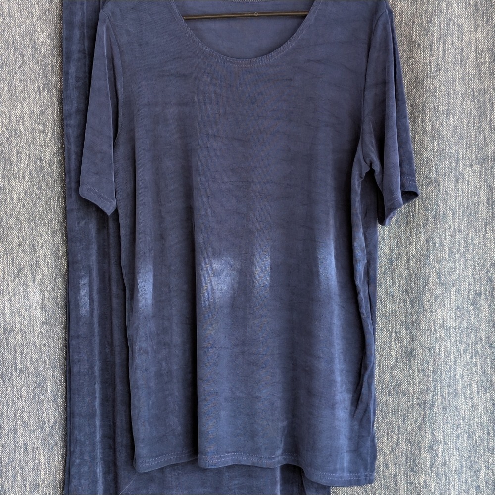 Lounge Set Blue Top and Pants Two Piece Knit Comfort Relaxed Fit, Medium - Picture 9 of 11